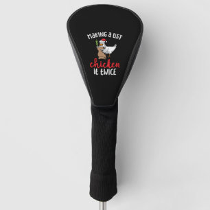 Chicken It Twice Funny Chicken Christmas Design Golf Head Cover