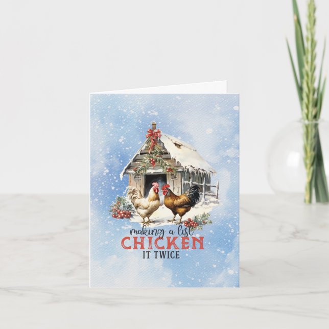 Chicken It Twice Holiday Card (Front)