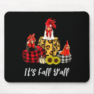 Chicken It's Fall Y'all Leopard Pumpkin Autumn Tha Mouse Pad
