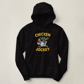 Chicken Jockey Funny Green Monster Riding Chicken Hoodie