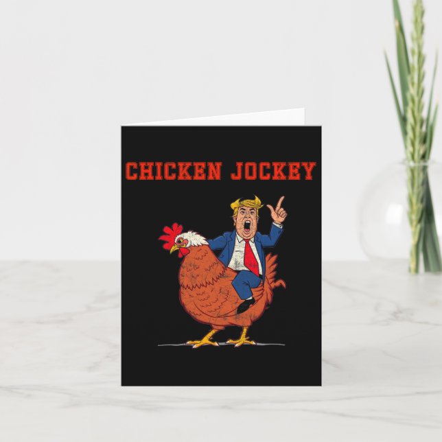 Chicken Jockey Funny Trump Meme  Card (Front)
