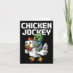 Chicken Jockey Pixel Funny  Card