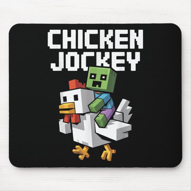 Chicken Jockey Pixel Funny  Mouse Pad (Front)