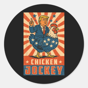 Chicken Jockey Trump Funny Meme 10 Classic Round Sticker