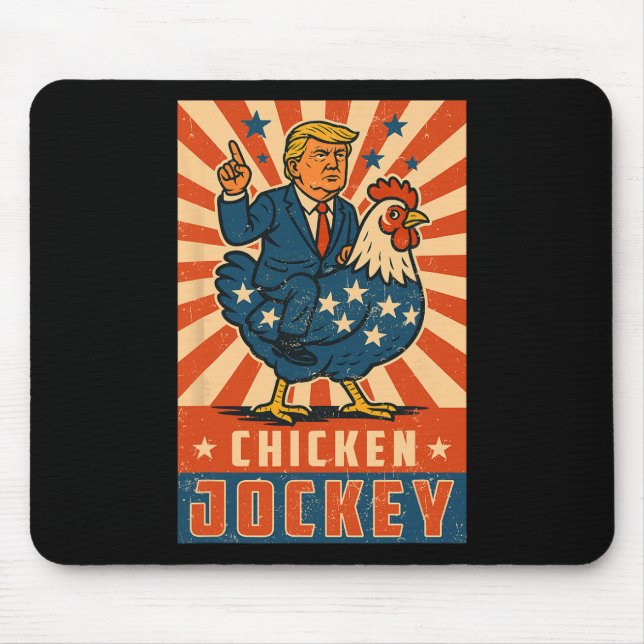 Chicken Jockey Trump Funny Meme 10  Mouse Pad (Front)