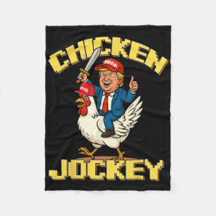 Chicken Jockey Trump Funny Meme 1  Fleece Blanket
