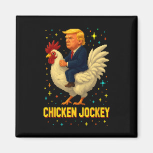 Chicken Jockey Trump Funny Meme 2  Magnet