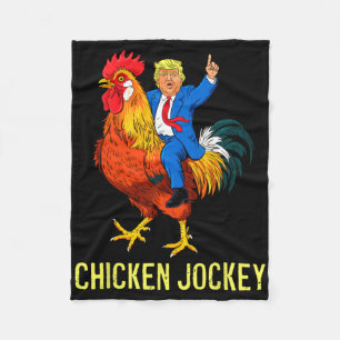 Chicken Jockey Trump Funny Meme 4  Fleece Blanket