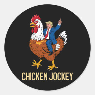 Chicken Jockey Trump Funny Meme 6 Classic Round Sticker