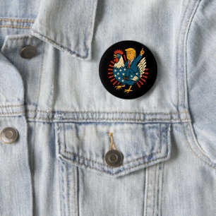 Chicken Jockey Trump Funny Meme 6 Cm Round Badge