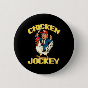 Chicken Jockey Trump Funny Meme 6 Cm Round Badge