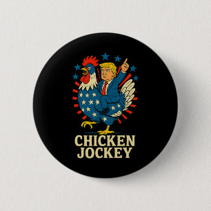 Chicken Jockey Trump Funny Meme 6 Cm Round Badge