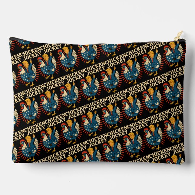 Chicken Jockey Trump Funny Meme Accessory Pouch (Back)