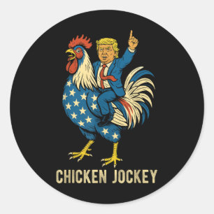 Chicken Jockey Trump Funny Meme  Classic Round Sticker