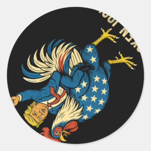 Chicken Jockey Trump Funny Meme  Classic Round Sticker