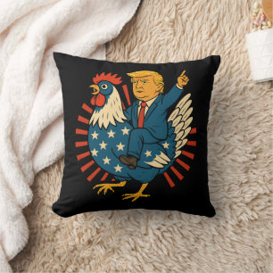 Chicken Jockey Trump Funny Meme Cushion