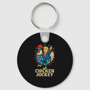 Chicken Jockey Trump Funny Meme  Key Ring