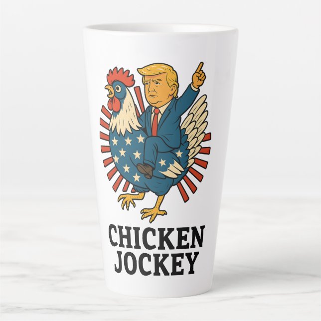 Chicken Jockey Trump Funny Meme Latte Mug (Front)