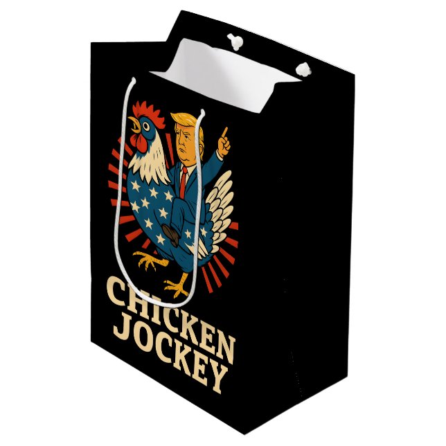 Chicken Jockey Trump Funny Meme Medium Gift Bag (Front Angled)