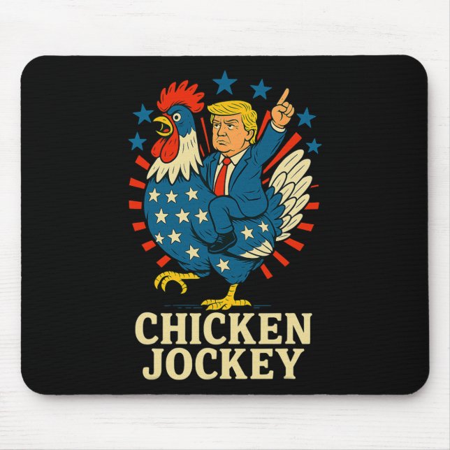 Chicken Jockey Trump Funny Meme  Mouse Pad (Front)