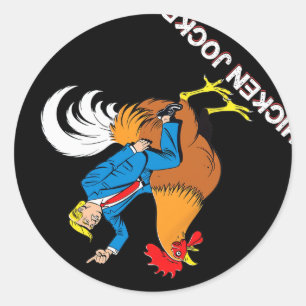 Chicken Jockey Trump Funny Meme Surreal Humour Tee Classic Round Sticker