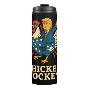 Chicken Jockey Trump Funny Meme Thermal Tumbler