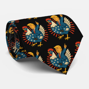 Chicken Jockey Trump Funny Meme Tie