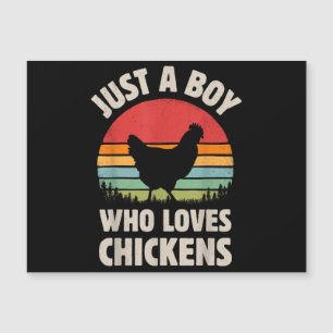 Chicken Just A Boy Who Loves Retro Farm Animal Far