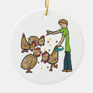 Chicken Keeping Ceramic Tree Decoration