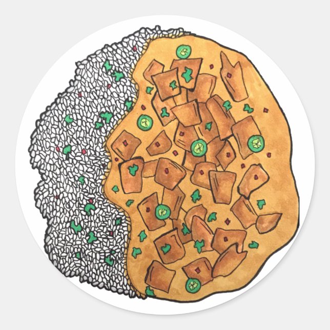 Chicken Korma Qorma Indian Food Cuisine Cooking Classic Round Sticker (Front)