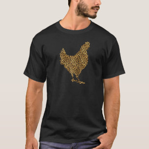Chicken Leopard Print Hen Fowl Animal Women Ragl T-Shirt
