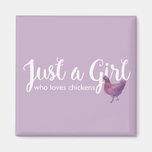 Chicken Love Just a Girl Chickens Magnet