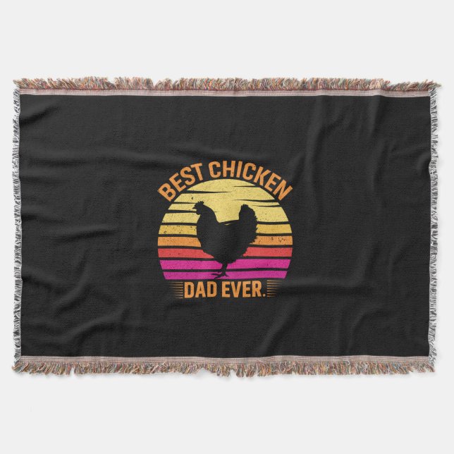 Chicken Lover | Best Chicken Dad Ever Throw Blanket (Front)