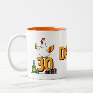 Chicken Lover Birthday 30th Hen Pet Poultry Two-Tone Coffee Mug
