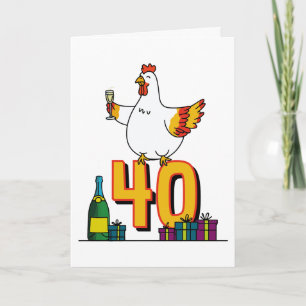 Chicken Lover Birthday 40th Hen Pet Poultry Card