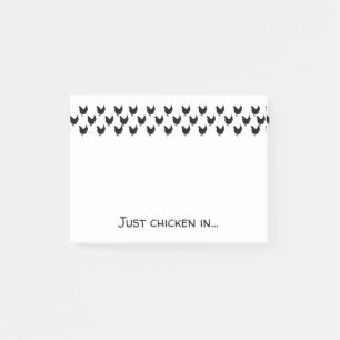 Chicken Lover Black and White Silhouettes Funny Post-it Notes