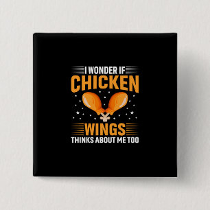 Chicken Lover   Chicken Wing 15 Cm Square Badge