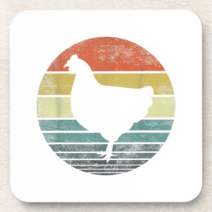 Chicken Lover Gifts Funny Farmer Retro Vintage Far Coaster