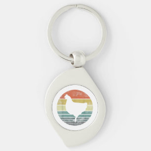 Chicken Lover Gifts Funny Farmer Retro Vintage Far Key Ring