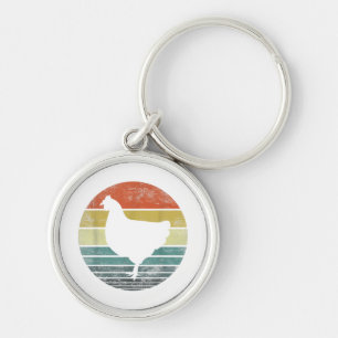 Chicken Lover Gifts Funny Farmer Retro Vintage Far Key Ring