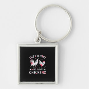 Chicken Lover   Girl Who Loves Chickens Key Ring