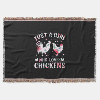 Chicken Lover | Girl Who Loves Chickens Throw Blanket