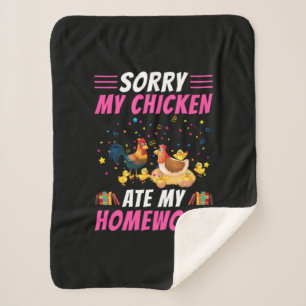 Chicken Lover   My Chicken Ate My Homework Sherpa Blanket