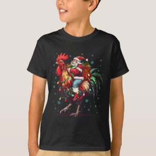Chicken Lover Xmas Funny Santa Riding Chicken Chri T-Shirt