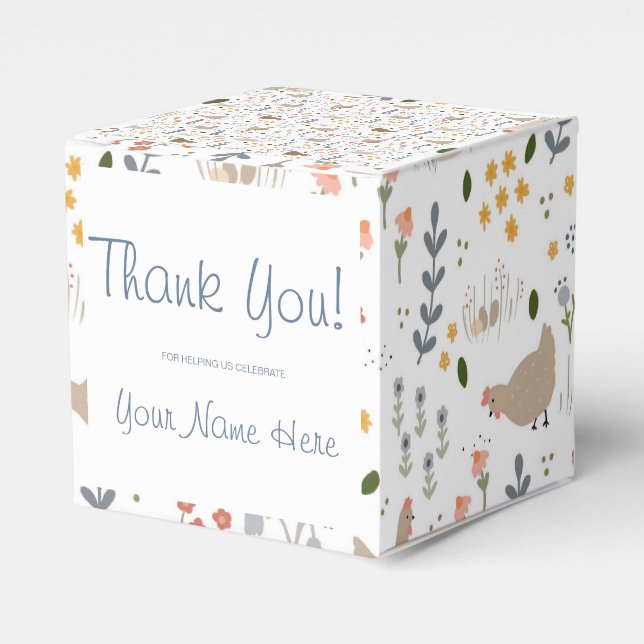 Chicken Lovers Personalised Party Favour Box (Front Side)