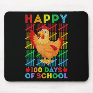 Chicken Lovers Teacher Student Happy 100 Days Of S Mouse Pad