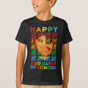 Chicken Lovers Teacher Student Happy 100 Days Of S T-Shirt