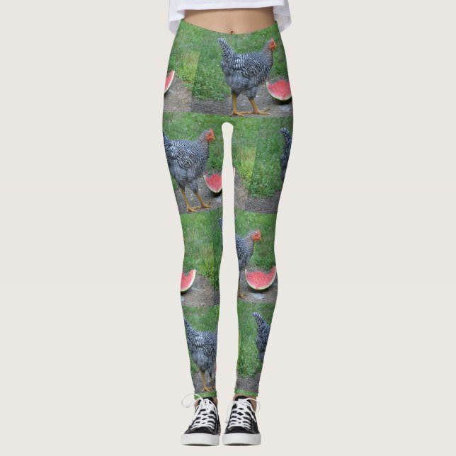 Chicken Loves Watermelon Leggings (Front)