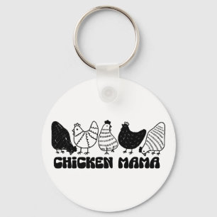 Chicken Mama Cute Hen Lover Graphic Women's Tee  Key Ring