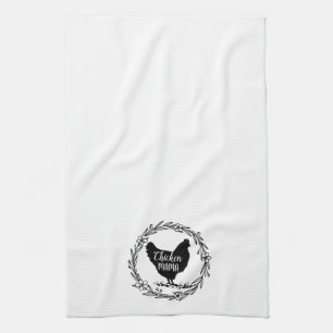 Chicken mama decorative wreath kitchen towel